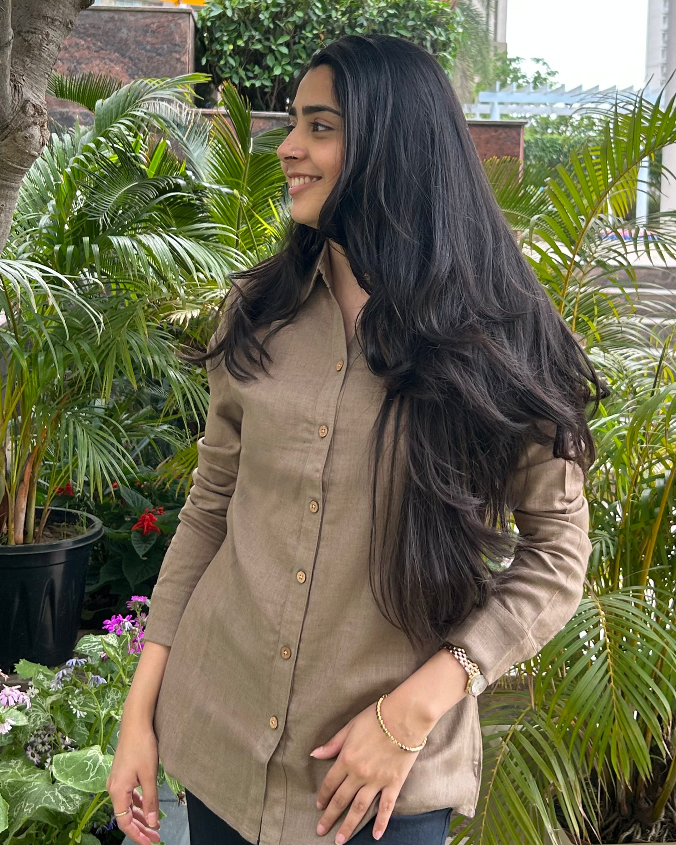 Artichoke ✦ Moss Green Linen Blend Shirt