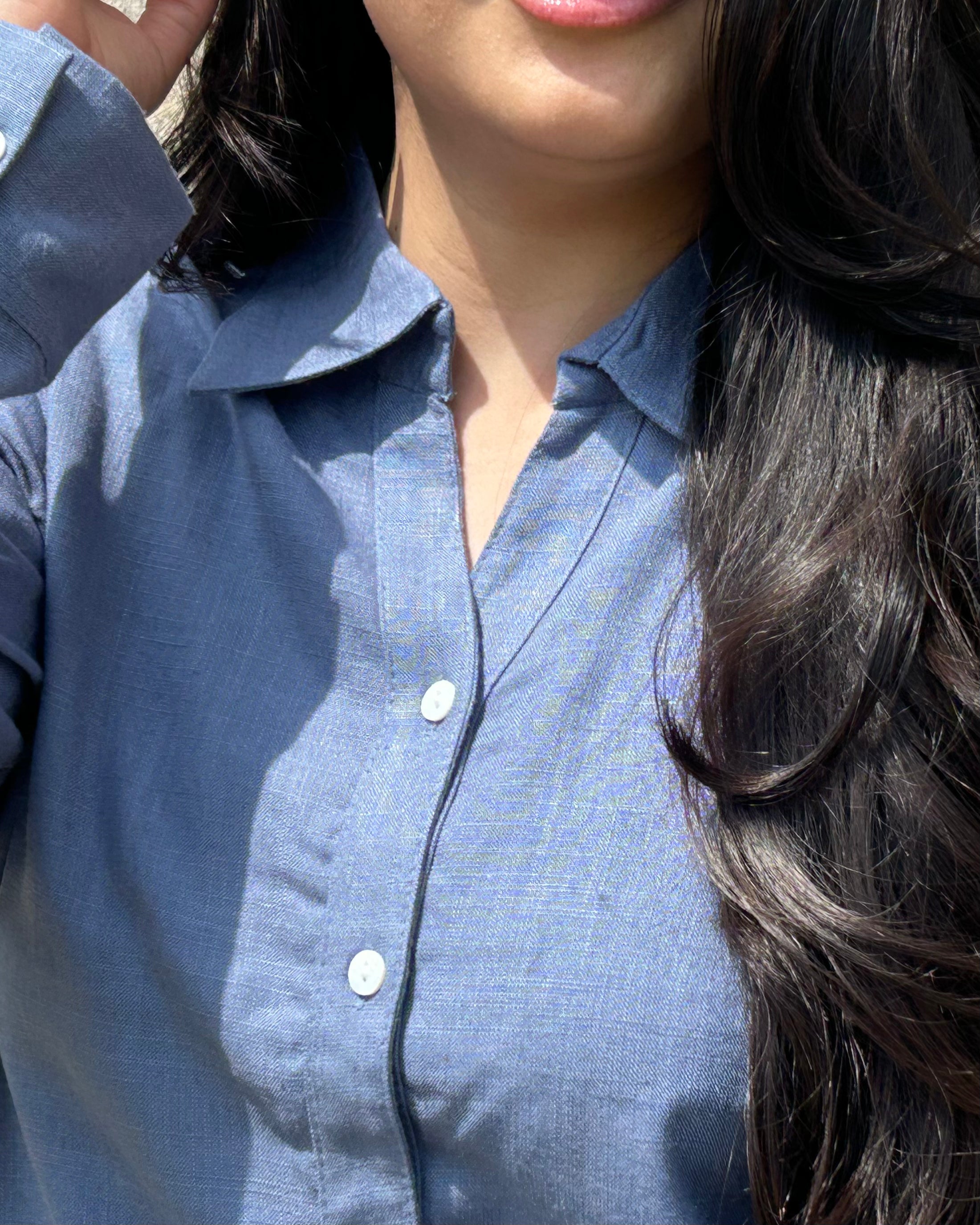 Harbour ✦ Blue Premium Linen Blend Shirt￼