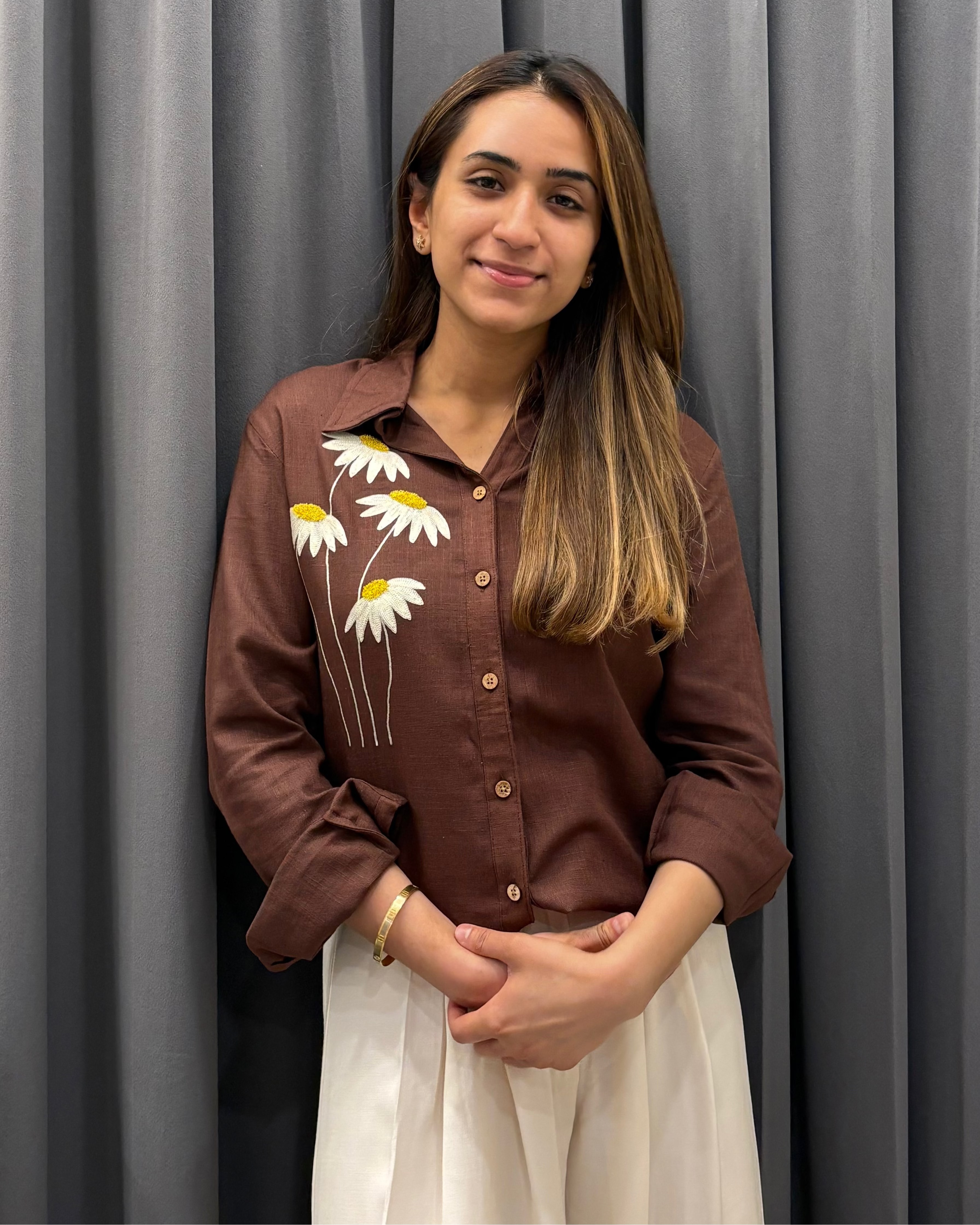 Daisy Girl ✦ Premium Linen Blend Shirt