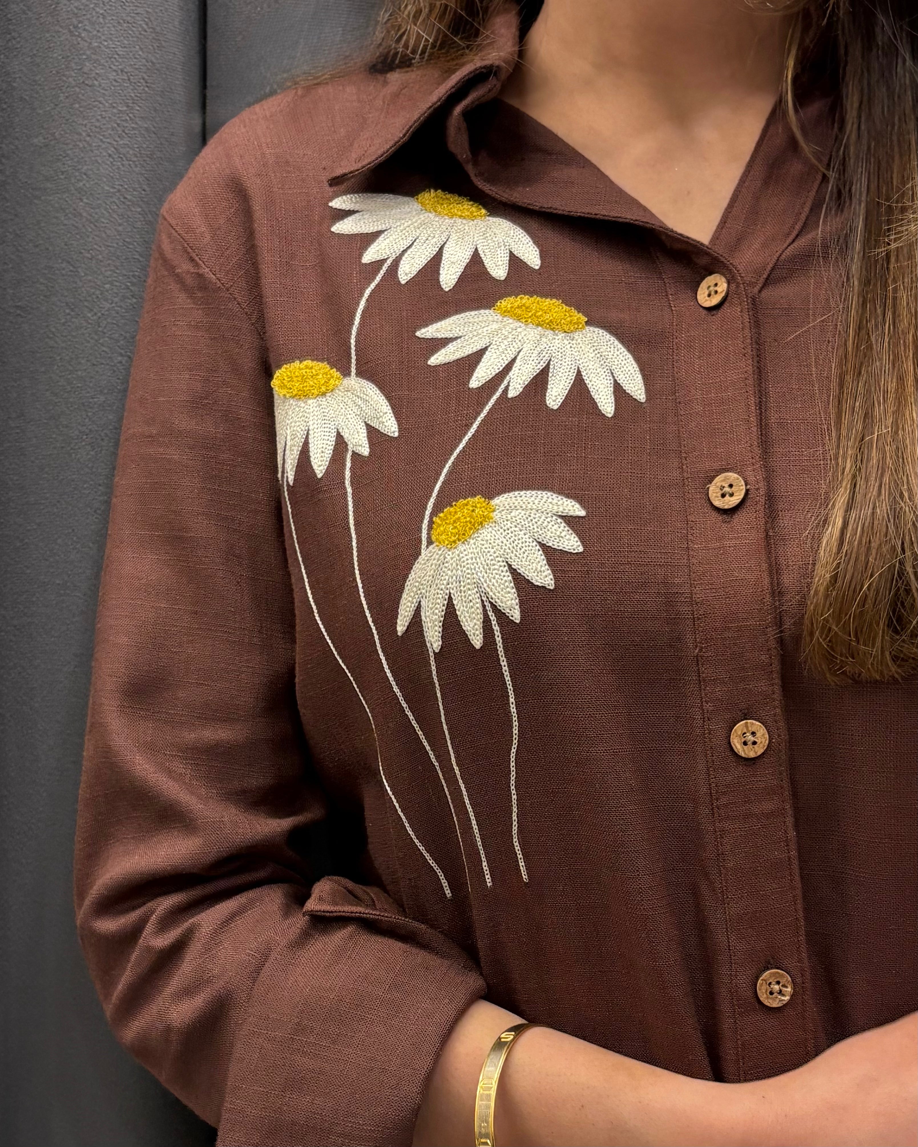 Daisy Girl ✦ Premium Linen Blend Shirt