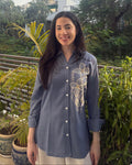 Water Lily Bloom ✦ Blue Premium Linen Blend